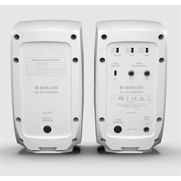 ADAM D3V White + OYAIDE製高品質USBケーブルセット(Type C to C 2.0m)(ペア)(国内正規品)(アダム)(モニタースピーカー)(ホワイト)(オヤイデ) 画像4