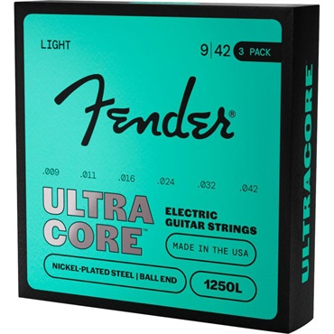 Fender USA ULTRACORE ELECTRIC GUITAR STRINGS NICKEL PLATED STEEL BALL END (1250L/9-42) 3 PACK (#0730250603) 画像1