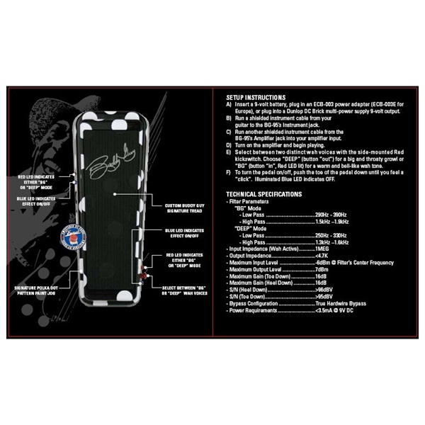 Dunlop (Jim Dunlop) 【9Vアダプタープレゼント！】BG95 [Buddy Guy Signature Wah]（ジムダンロップ）ワウペダル　クライベイビー 画像2