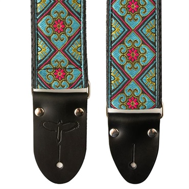 P.R.S. Deluxe 2 Retro Guitar Strap - Teal/Pink 画像2