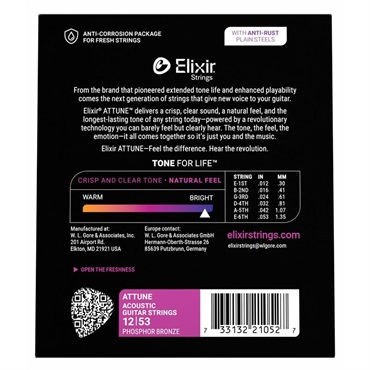 ELIXIR Attune Acoustic Phosphor Bronze (Light/.012-.053) #21052 画像2