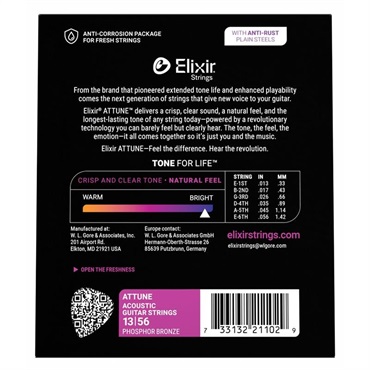 ELIXIR Attune Acoustic Phosphor Bronze (Medium/.013-.056) #21102 画像2