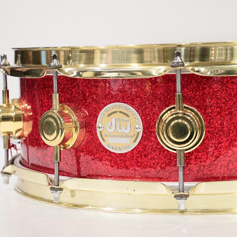 dw USED 中古 Collector's Maple 14''×5'' Snare Drum - Red Sparkle