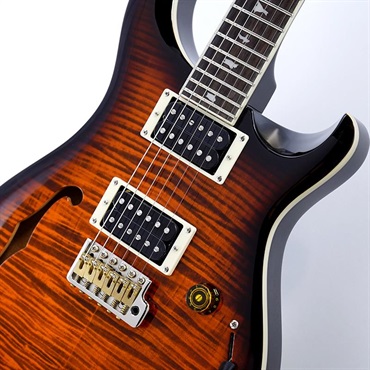 P.R.S. USED 中古 SE Custom 24 Semi-Hollow Piezo (Orange Tiger Smokeburst) SN.CTIG112477 画像3