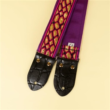 tsundrum_chan ウロコ柄ギターストラップ パープル｜Dragon Scale Guitar Strap Purple 画像3