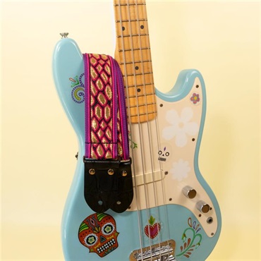 tsundrum_chan ウロコ柄ギターストラップ パープル｜Dragon Scale Guitar Strap Purple 画像6
