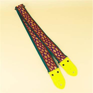 tsundrum_chan ウロコ柄ギターストラップ　グリーン｜Dragon Scale Guitar Strap　Green 画像1