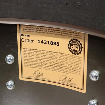 dw DRVD5514SVPBK [Collector's Satin Black Over Brass Snare 14''×5.5'' / Copper Finish Hardware]【日本初入荷/特注品】 画像6