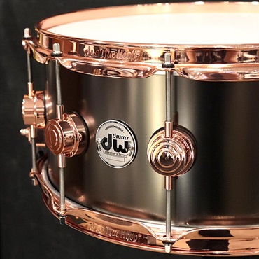 dw DRVD6514SVPBK [Collector's Satin Black Over Brass Snare 14''×6.5'' / Copper Finish Hardware]【日本初入荷/特注品】 画像1