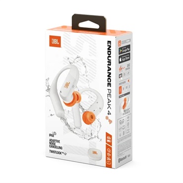 JBL Endurance Peak 4 White (ホワイト)(ワイヤレスイヤホン)(ハイブリッドノイズキャンセリング搭載)(防水防塵IP68対応)(マルチポイント対応)(JBLENDUPEAK4WHT)【国内正規品・1年保証】 画像7
