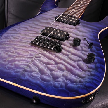 Tom Anderson Angel Quilt Maple Top Abalone to Deep Ocean Blue Burst with Binding SN. 04-28-26N 画像3