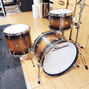 Slingerland Radio King 3pc Outfit [22BD，13TT，16FT/Black and Gold Lacquer] 画像1