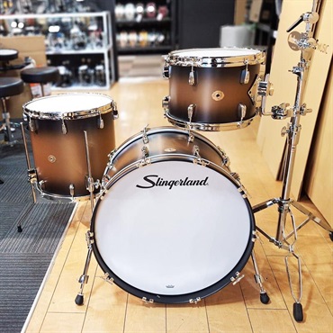Slingerland Radio King 3pc Outfit [22BD，13TT，16FT/Black and Gold Lacquer] 画像2
