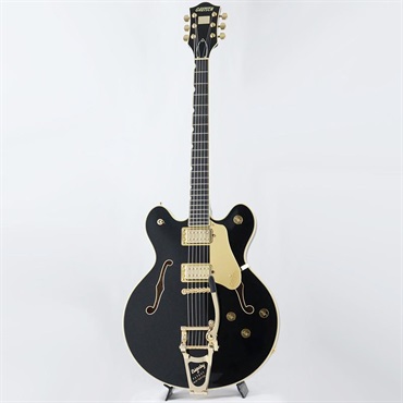 GRETSCH Professional Collection Broadkaster LX Center Block with String-Thru Bigsby and Gold Hardware (Black/Ebony) 画像1