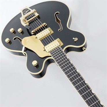 GRETSCH Professional Collection Broadkaster LX Center Block with String-Thru Bigsby and Gold Hardware (Black/Ebony) 画像4