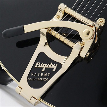GRETSCH Professional Collection Broadkaster LX Center Block with String-Thru Bigsby and Gold Hardware (Black/Ebony) 画像5