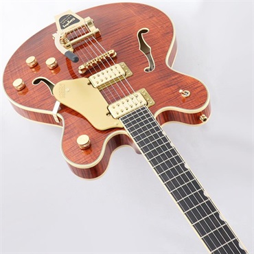 GRETSCH Professional Collection Broadkaster LX Figured Center Block with String-Thru Bigsby and Gold Hardware (Bourbon Stain/Ebony) 画像4