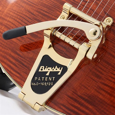 GRETSCH Professional Collection Broadkaster LX Figured Center Block with String-Thru Bigsby and Gold Hardware (Bourbon Stain/Ebony) 画像6