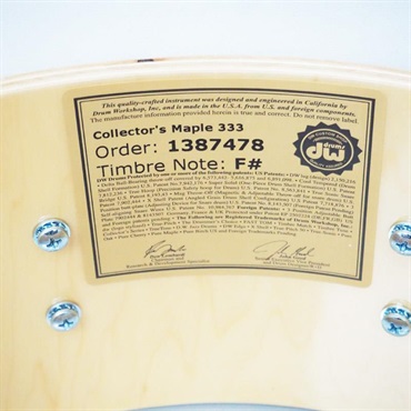 dw DR325514SSC101[Collector's Pure Maple ''333'' Shell 14x5.5 /Natural Satin Oil] 画像9