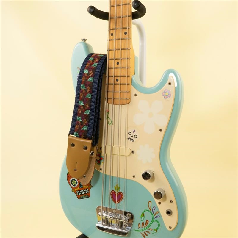 tsundrum_chan 80's シャツ風ギターストラップ ネイビー ｜イケベ楽器