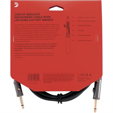 D’Addario Circuit Breaker Instrument Cable 10ft(3.04m) S/S (Latch Switch) [PW-AGL-10] 画像3
