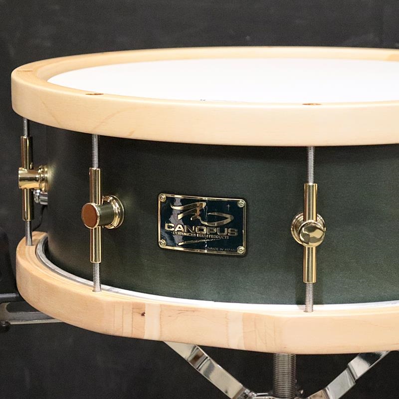 CANOPUS MO-1455WH [MO Snare Drum 14''×5.5'' w/Wood Hoop - Black