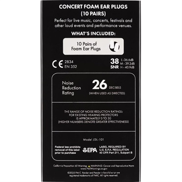 Fender USA 【秋のSUPER SALE】 CONCERT FOAM EAR PLUGS (10 pairs)[#0990545003] 画像1