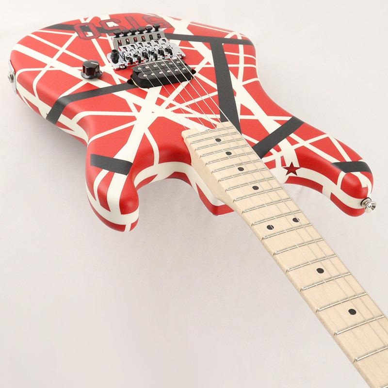 EVH Striped Series 5150 (Red with Black and White Stripes/Maple