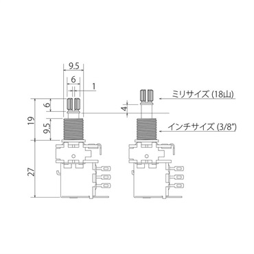 ESP BOURNS(R) SW Pot 500kΩA Push-Push 画像1