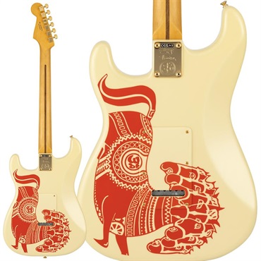 Fender MEX George Harrison Dark Horse Records Stratocaster (Olympic White with Custom Dark Horse Graphic on Back) 【期間限定受注生産モデル】【2027年3月以降順次入荷予定 】 画像1