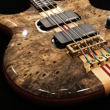 ALEMBIC USED 中古 SCSB4 / Stanley Clark Deluxe (Buckeye Burl Top & 5A Quilted Maple Back) w/Front LEDs Violet '17 画像2