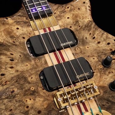 ALEMBIC USED 中古 SCSB4 / Stanley Clark Deluxe (Buckeye Burl Top & 5A Quilted Maple Back) w/Front LEDs Violet '17 画像3