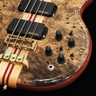 ALEMBIC USED 中古 SCSB4 / Stanley Clark Deluxe (Buckeye Burl Top & 5A Quilted Maple Back) w/Front LEDs Violet '17 画像4