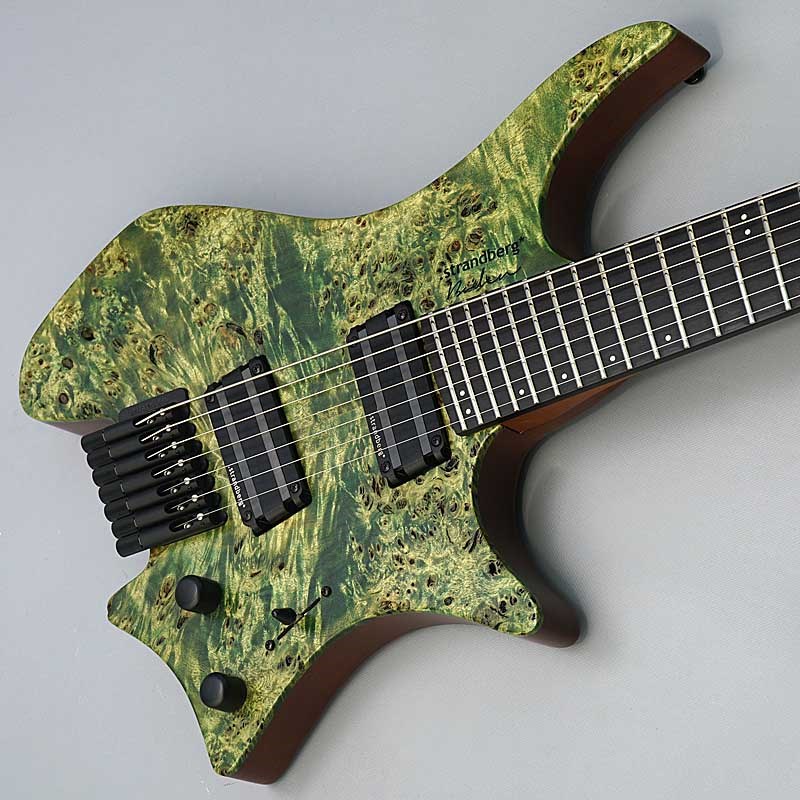 ギター Strandberg J7 Standard Poplar Burl Top strandberg Boden J7 Tremolo Custom Poplar Burl/Swamp Ash – Blue