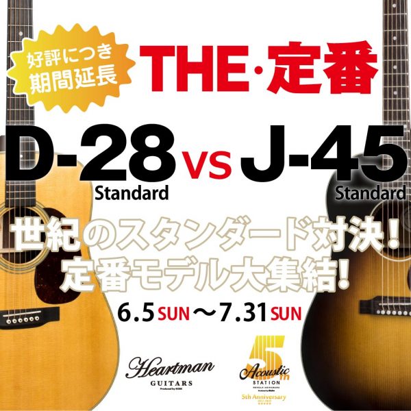 【好評につき延長！】THE・定番！D-28 Standard VS J-45 Standard 世紀のスタンダード対決！