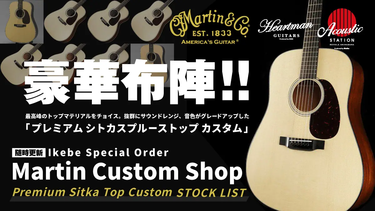 豪華布陣！！Ikebe Special Order[Martin Custom Shop Premium Sitka Top Custom]  