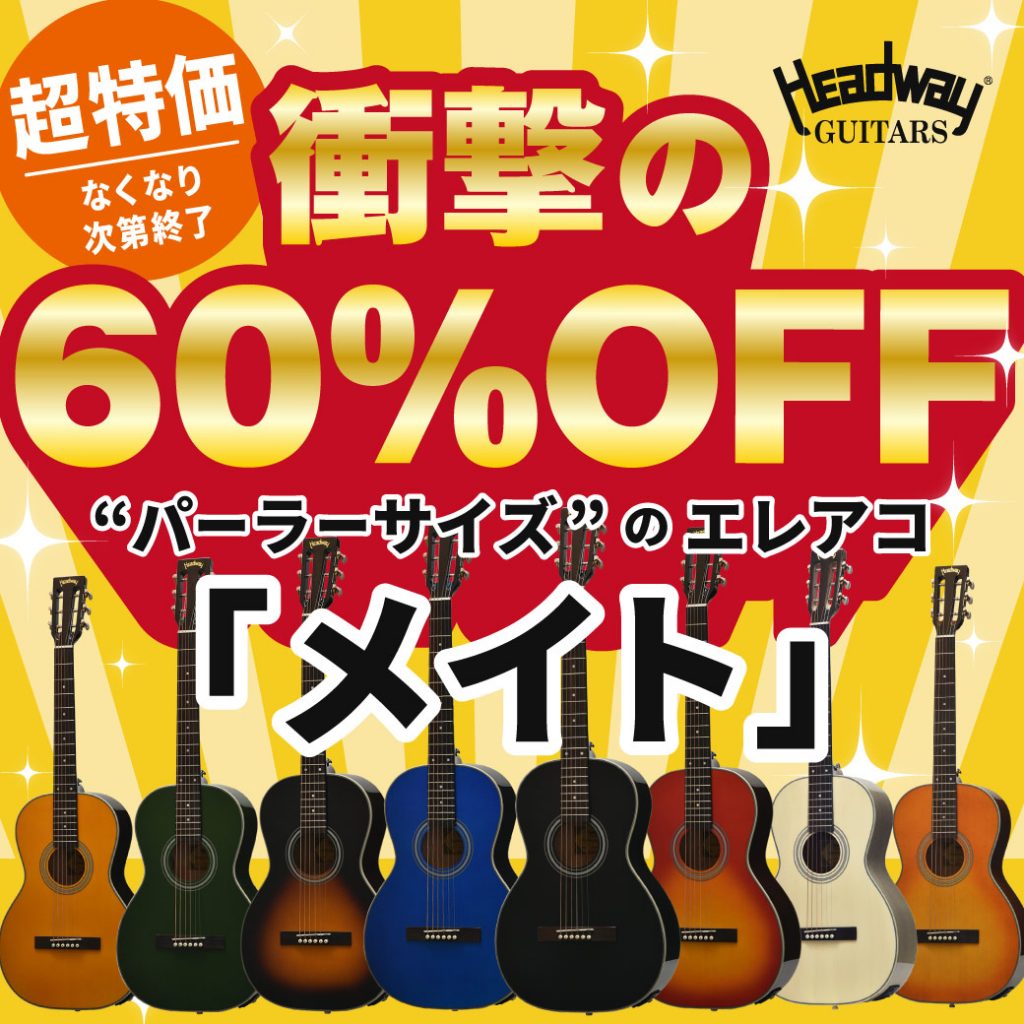 \衝撃の60%OFF/【Headway】ユニバースシリーズによる、パーラーサイズのエレアコモデル「HG-MATE (メイト)」を超特価にてご用意しました!